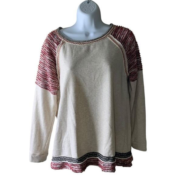 Altard State Shirt Womens Medium Long Sleeve Raglan Cut Crewneck Preppy Pullover - Picture 1 of 8